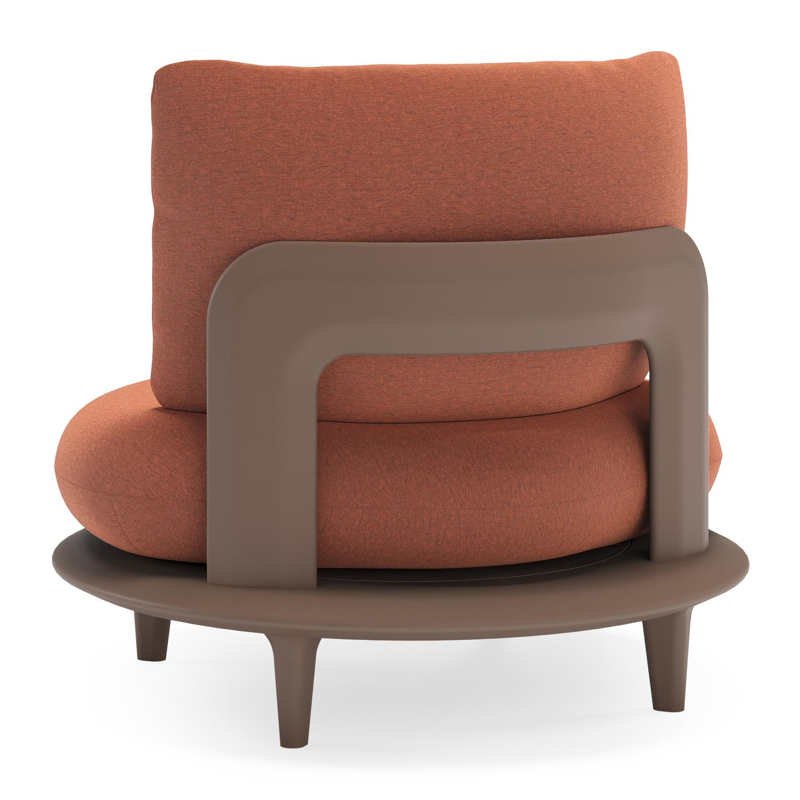 Bomero loungestoel in taupe aluminium met heritage rust all weather sunbrella® luxe kussen
