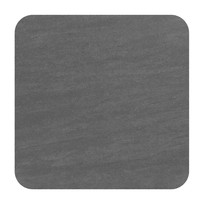 Orso tuintafel rechthoekig afgerond in beige aluminium en volkeramiek Basalt Black - L 90 x B 90 x H 74.5 cm