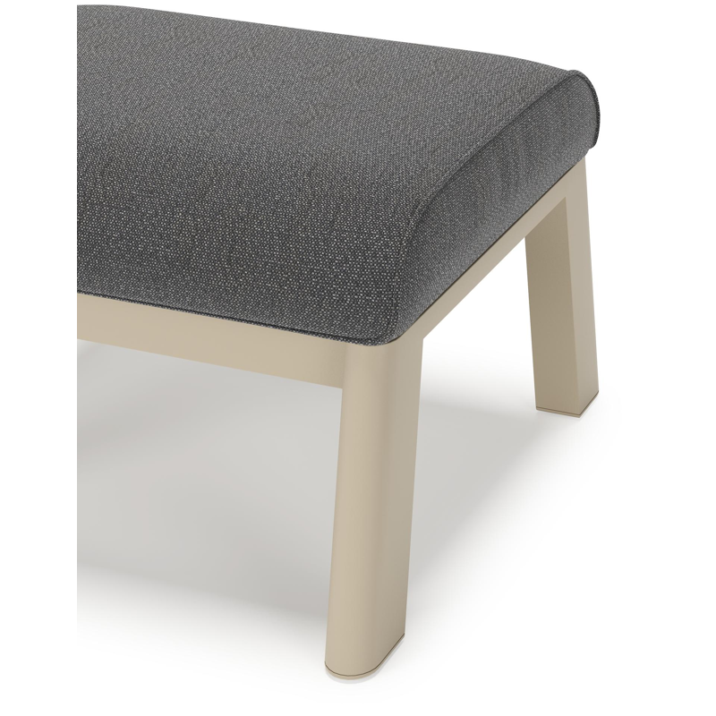 Cirello poef in beige aluminium met savane tornado all weather sunbrella® luxe kussen