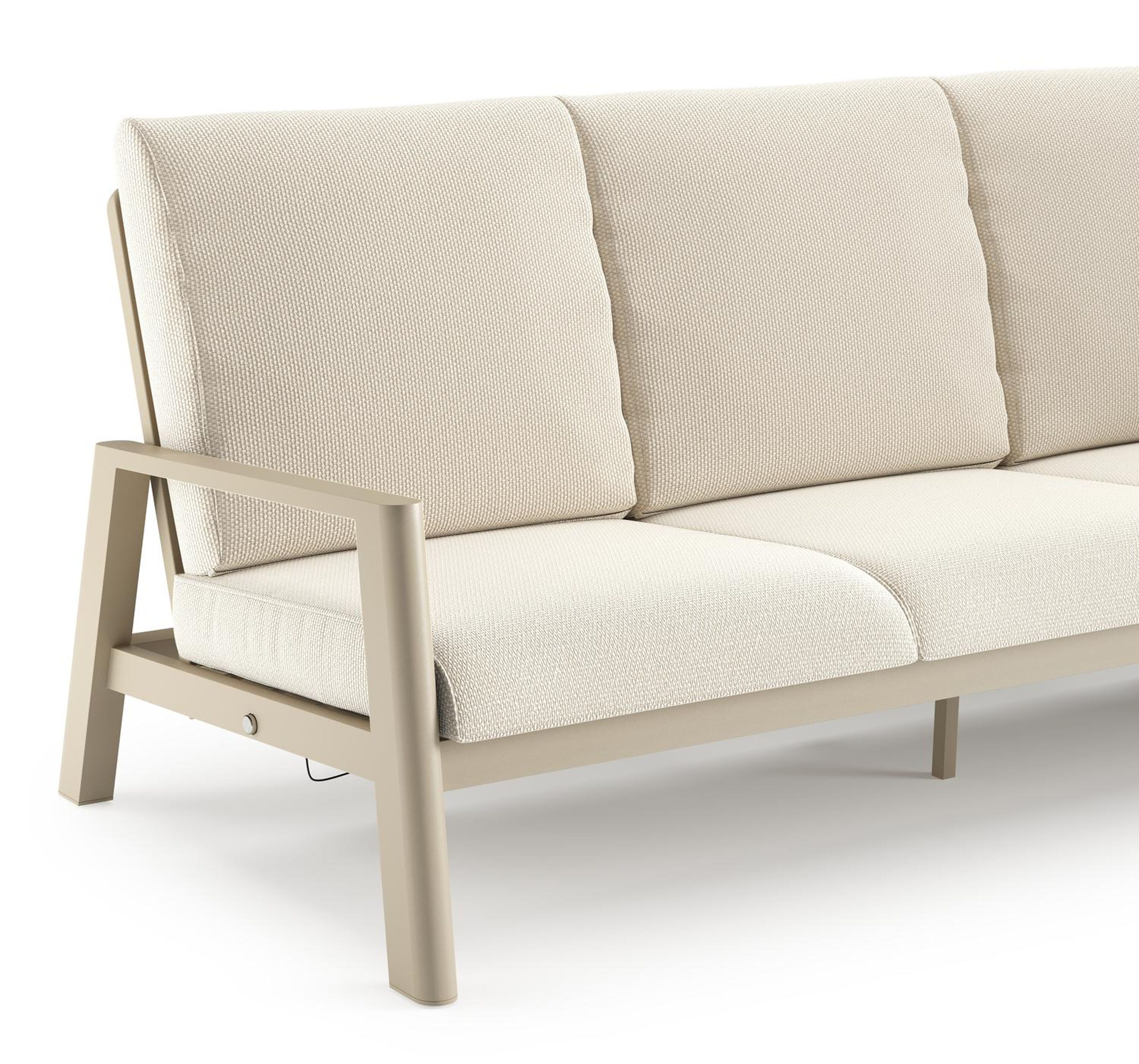 Cirello loungeset in beige aluminium met althea off white all weather cosytica kussen