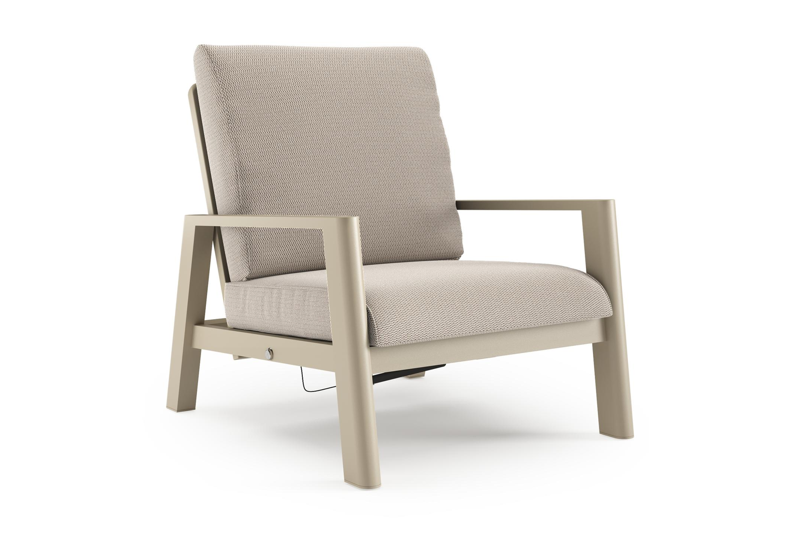 Cirello loungestoel in beige aluminium met lopi fossil all weather sunbrella® luxe kussen
