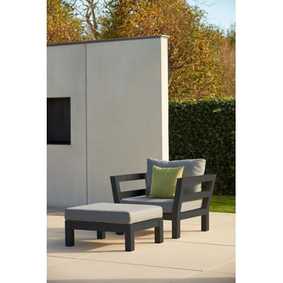 Occaro loungetafel in zwart aluminium - L 83 x B 67 x H 27 cm