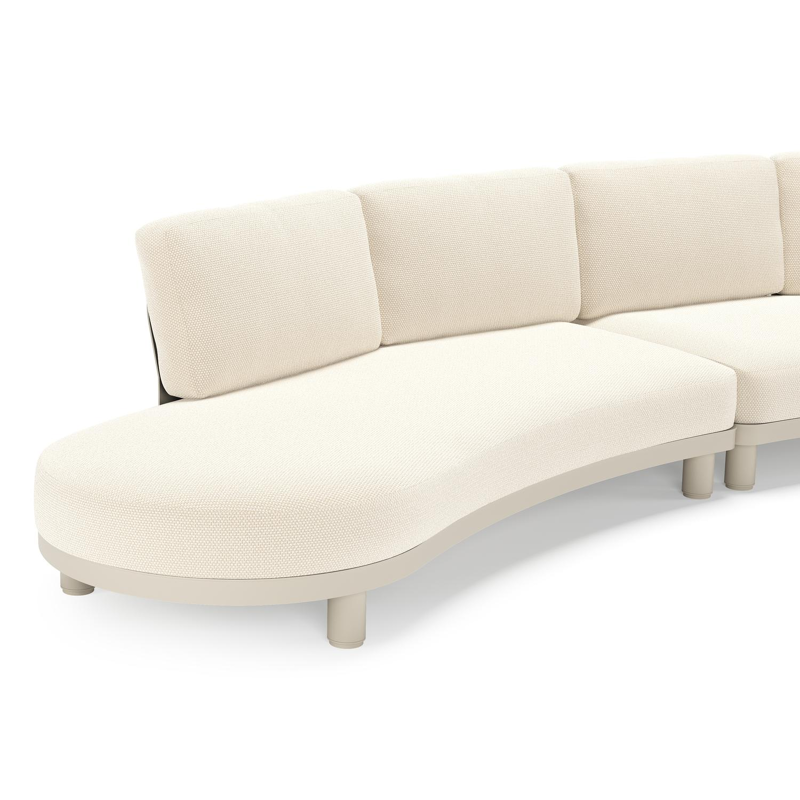 Donato loungehoek in beige aluminium met all weather cosytica Althea Off White kussen