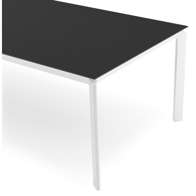Cirello tuintafel rechthoekig in wit aluminium en volkeramiek Nero Black - L 280 x B 110 x H 75 cm
