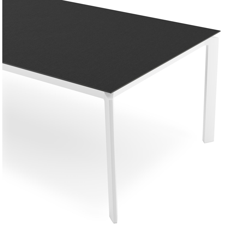 Cirello tuintafel rechthoekig in wit aluminium en volkeramiek Nero Black - L 280 x B 110 x H 75 cm