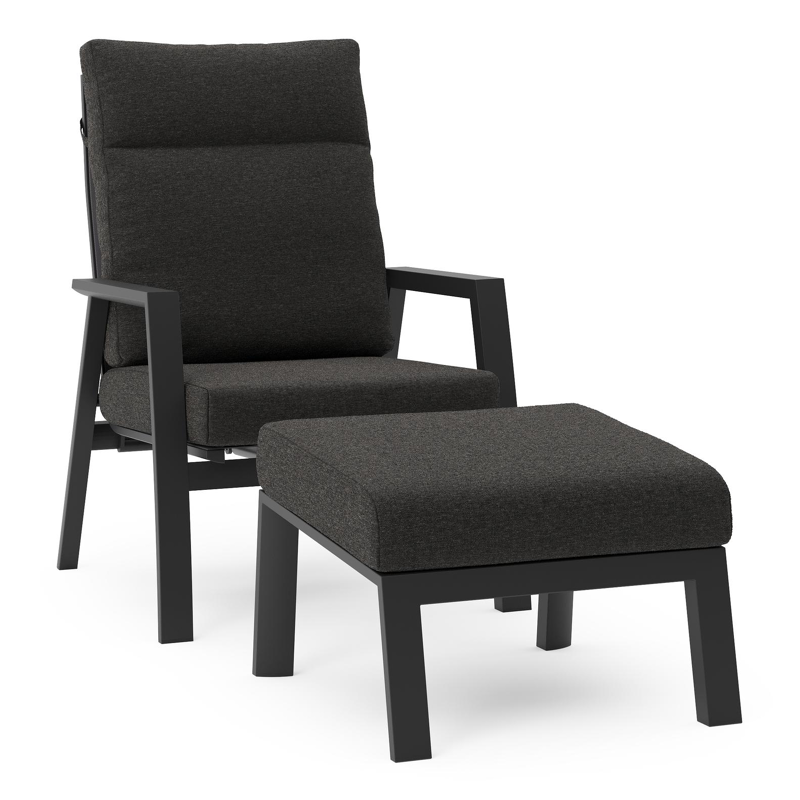 Mismo loungestoel in zwart aluminium met zwart kussen