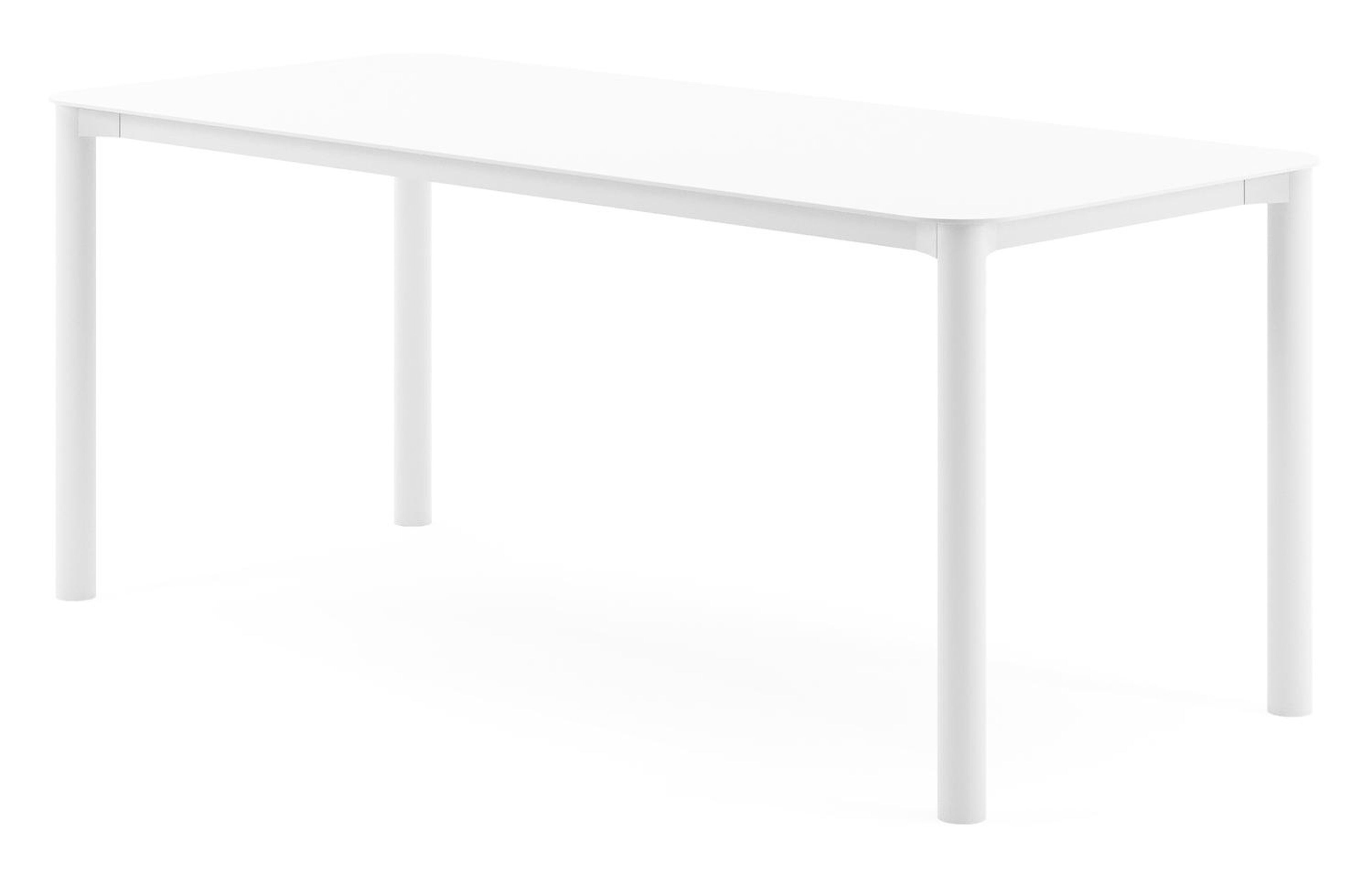 Table de jardin rectangulaire Orso arrondie en aluminium blanc - Lg. 200 x Lrg. 80 x Haut. 74,5 cm