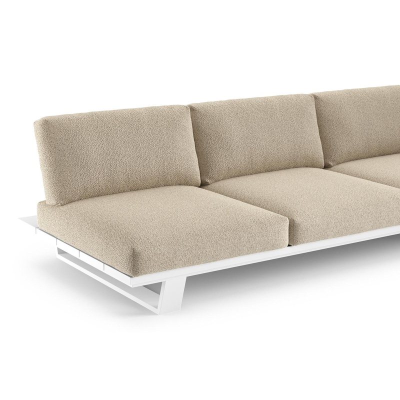 Pagino loungebank in wit aluminium met bora forest all weather cosytica kussen