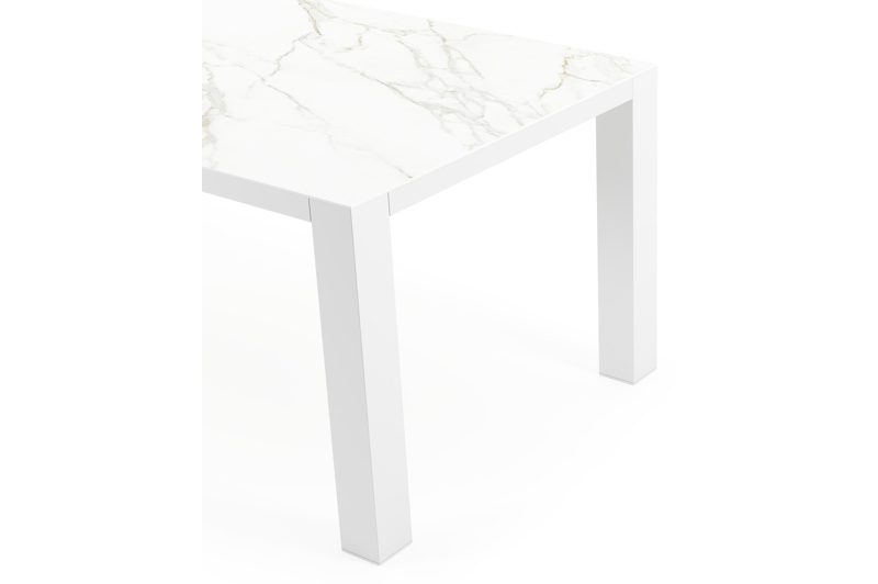 Nano tuintafel in wit aluminium en volkeramiek calacatta - L 200 x B 100 x H 75 cm