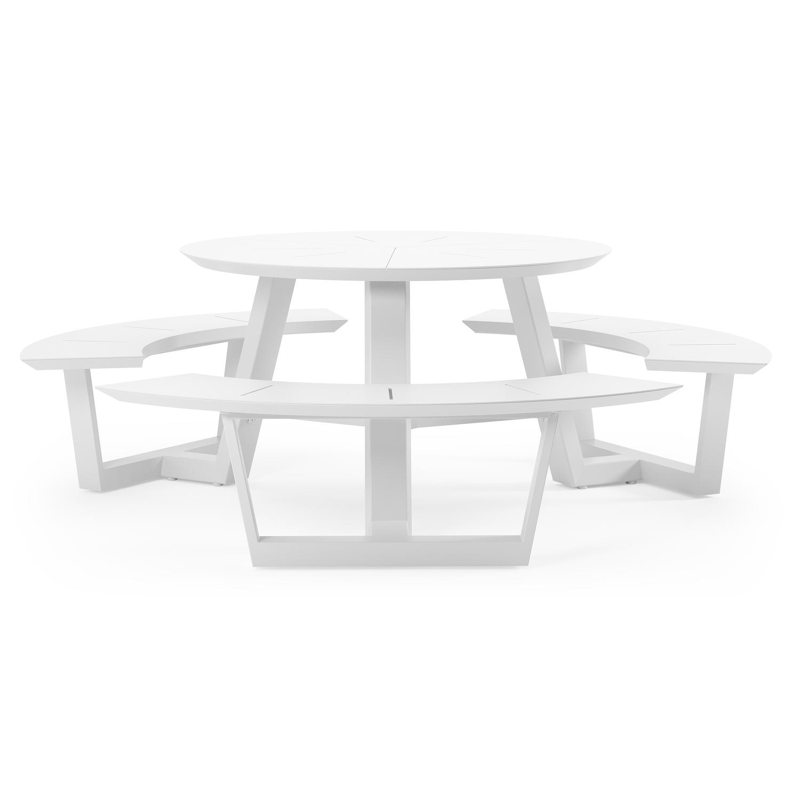 Rondino picknicktafel in wit aluminium - Dia. 207 cm
