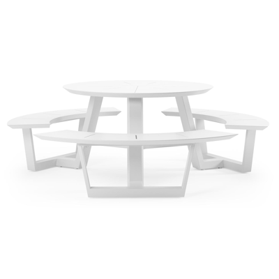 Rondino picknicktafel in wit aluminium - Dia. 207 cm