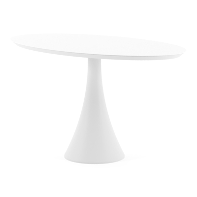 Fano tuintafel ovaal in wit aluminium en volkeramiek Arctic White - L 140 x B 80 x H 74.5 cm