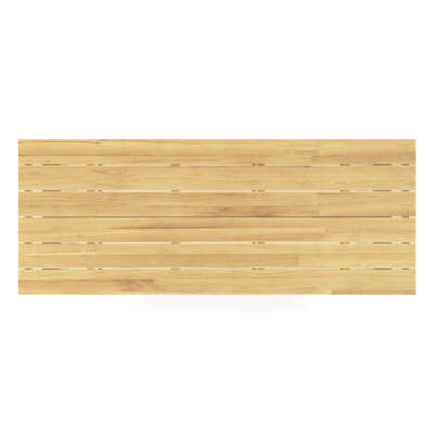 Table de jardin Pagino rectangulaire en aluminium blanc et teck - Lg, 280 x Lrg, 110 x Haut, 73,5 cm