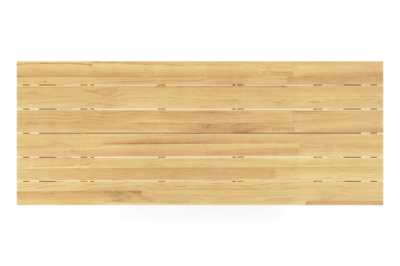 Table de jardin Pagino rectangulaire en aluminium blanc et teck - Lg, 280 x Lrg, 110 x Haut, 73,5 cm