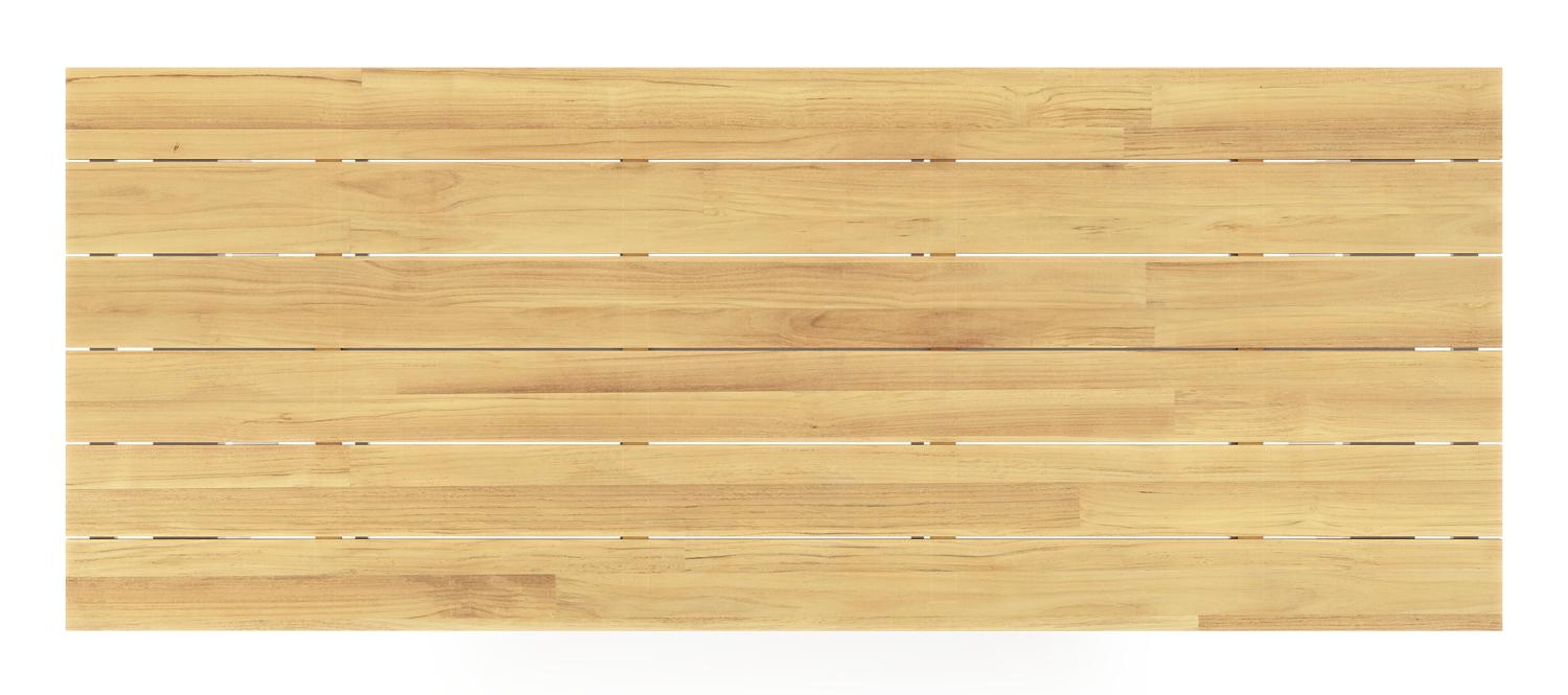 Pagino tuintafel rechthoekig in wit aluminium en teak - L 280 x B 110 x H 73,5 cm