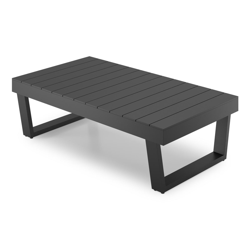 Table basse Modica en aluminium noir - Lg 130 x larg. 72 x H 38 cm