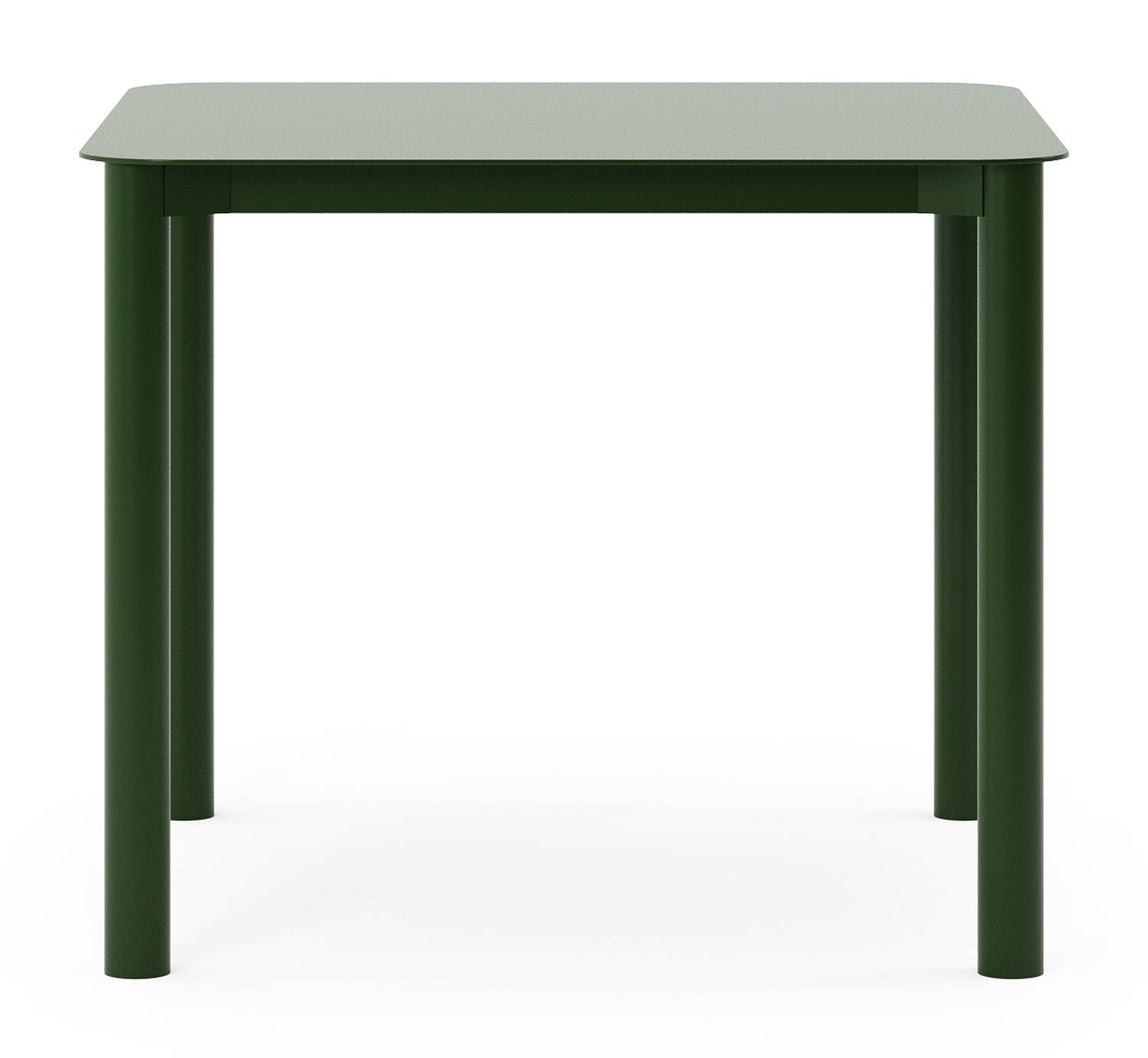 Table de jardin Orso carré arrondi en aluminium vert - Lg. 90 x Lrg. 90 x Haut. 75 cm