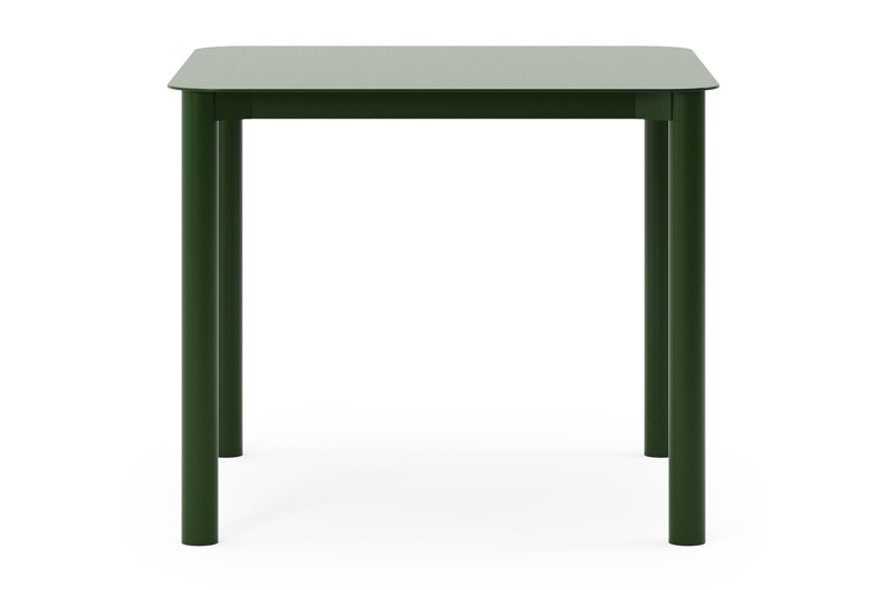Table de jardin Orso carré arrondi en aluminium vert - Lg. 90 x Lrg. 90 x Haut. 75 cm