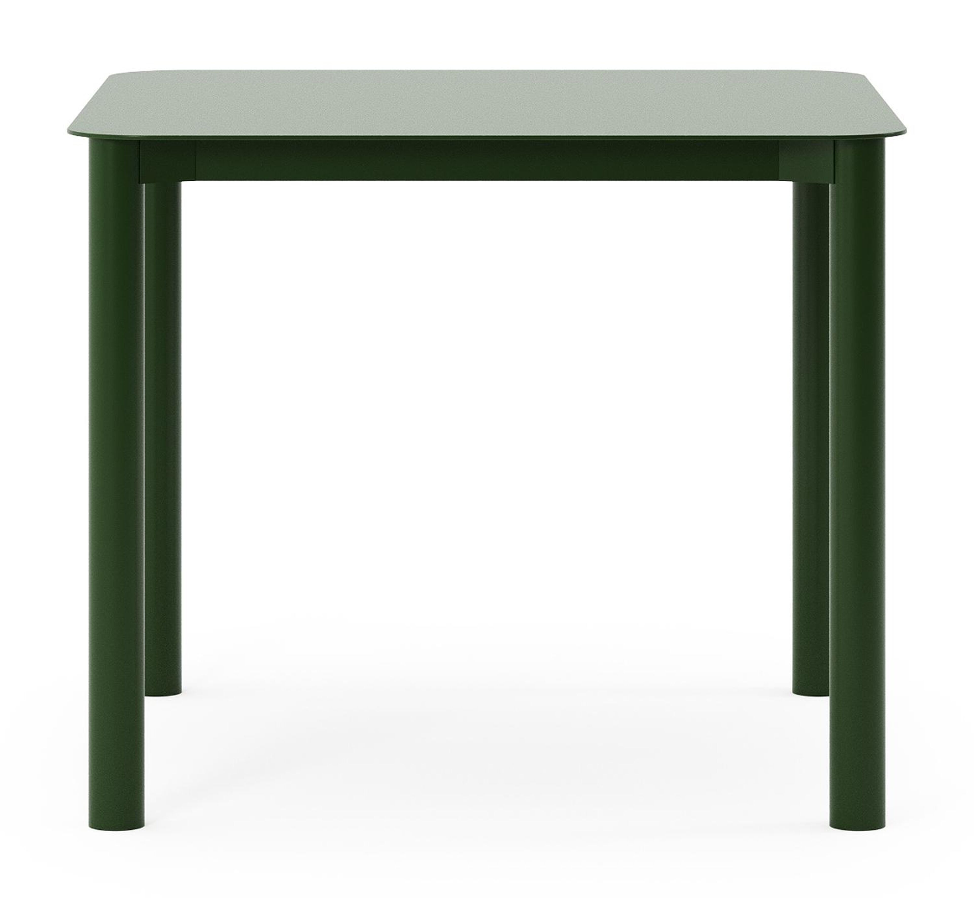 Table de jardin Orso carré arrondi en aluminium vert - Lg. 90 x Lrg. 90 x Haut. 75 cm