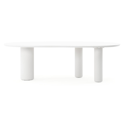 Amico tuintafel organisch in wit aluminium en volkeramiek Arctic White - L 240 x B 110 x H 73.5 cm