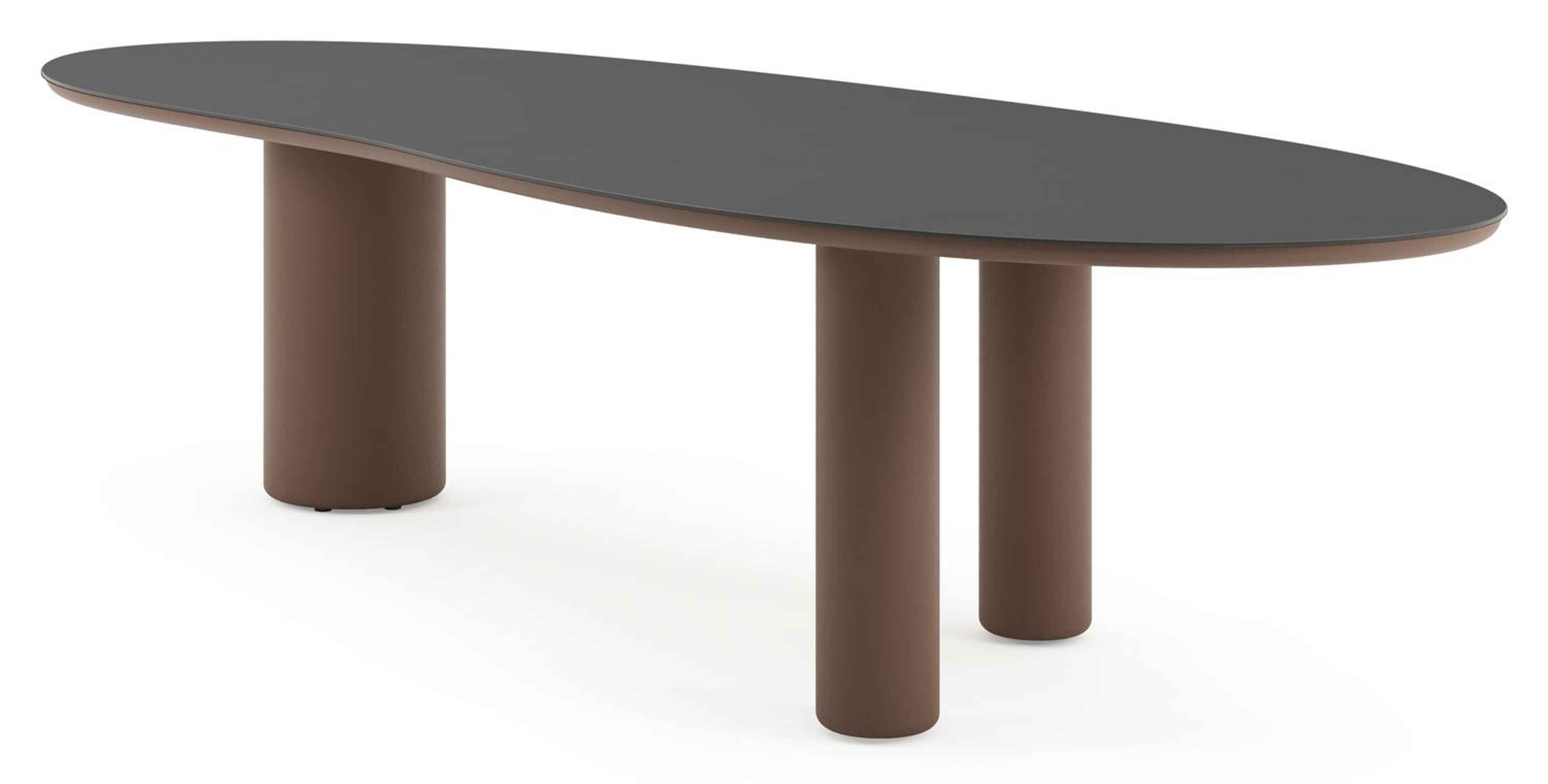 Amico tuintafel organisch in taupe aluminium en volkeramiek Nero Black - L 320 x B 120 x H 73.5 cm