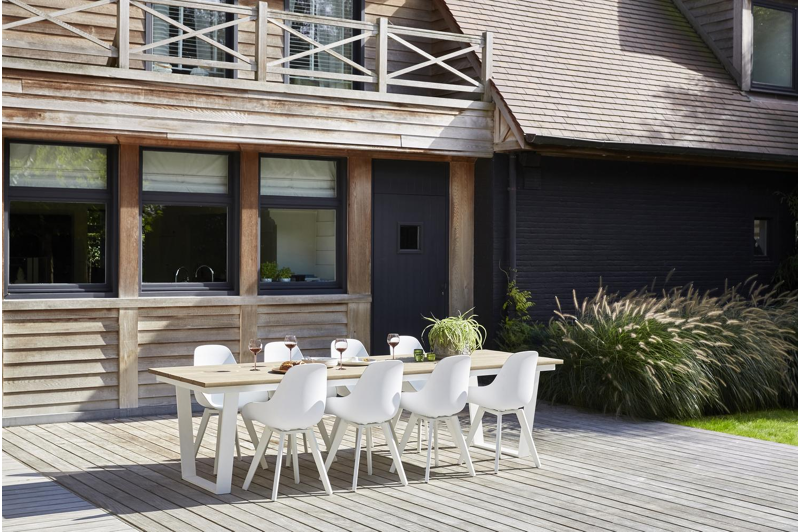 Mesa tuinstoel in wit aluminium en wit kunststof