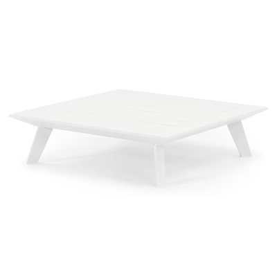 Table basse Puglia en aluminium blanc - Lg 82 x larg. 82 x H 22 cm
