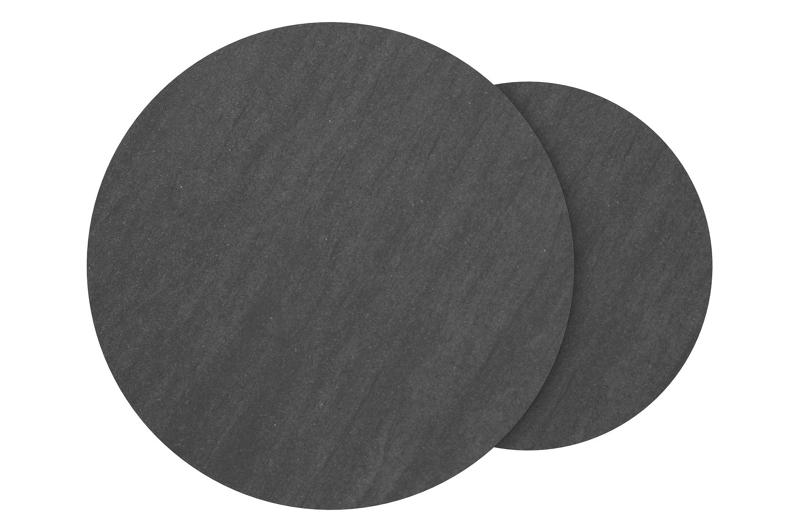 Tables basse Fano en aluminium noir et céramique pleine noir - Dia. 65 X H 30 cm