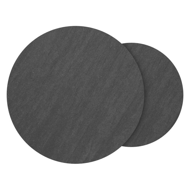 Fano loungetafels in zwart aluminium en zwart volkeramiek - Dia. 65 X H 30 cm