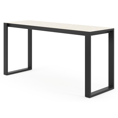 Verato bartafel in zwart aluminium en volkeramiek Retrostone - L 220 x B 70 x H 105 cm