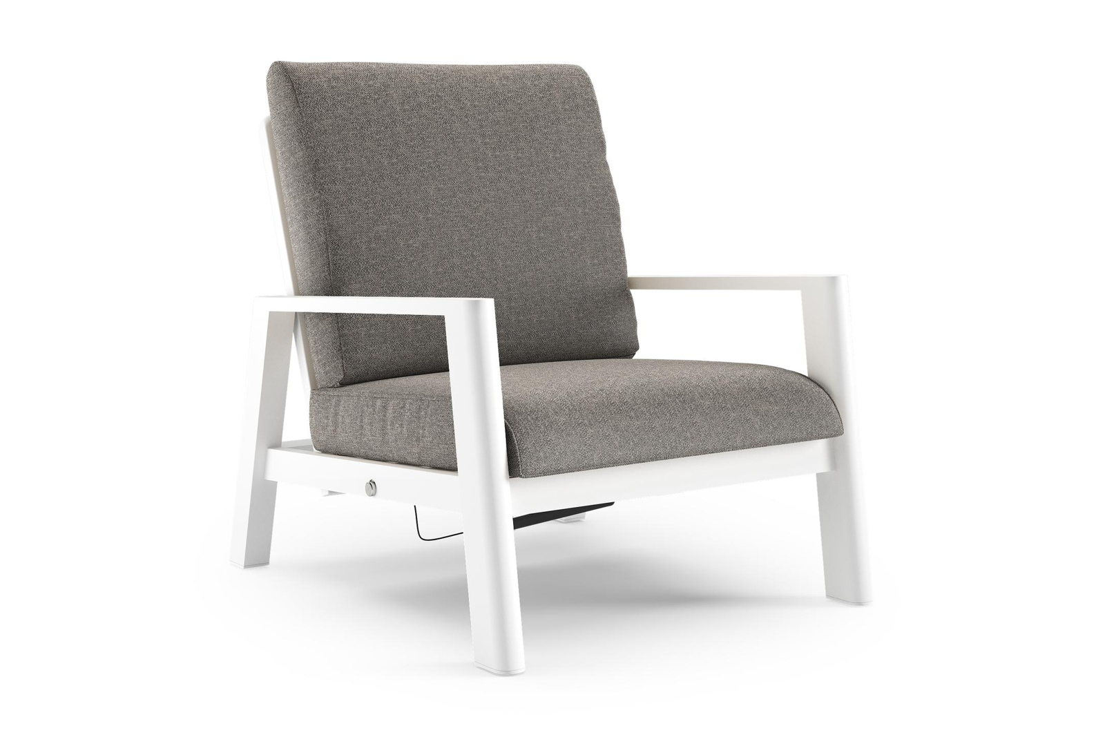 Cirello loungestoel in wit aluminium met chartres drizzle all weather sunbrella® luxe kussen