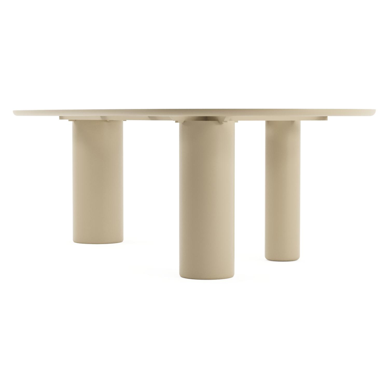 Amico tuintafel mango in beige aluminium en volkeramiek Arctic White - L 260 x B 130 x H 73.5 cm