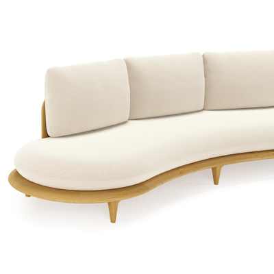 Bomero loungeset in teak met althea off white all weather cosytica kussen