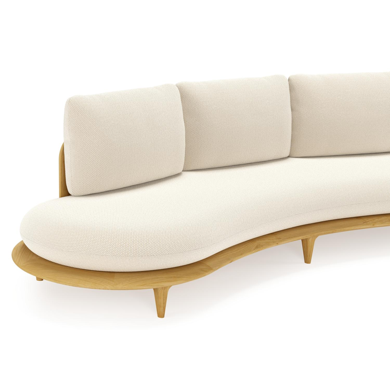 Bomero loungeset in teak met althea off white all weather cosytica kussen