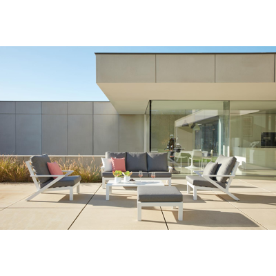 Cella loungeset in wit aluminium met grijs weather+ softtouch kussens