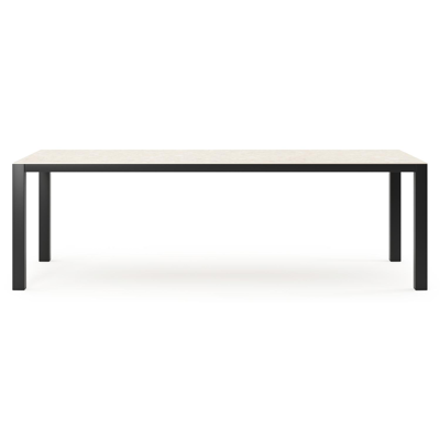Como tuintafel in zwart aluminium en volkeramiek Retrostone - L 240 x B 100 x H 75 cm