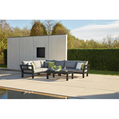 Occaro loungetafel in zwart aluminium - L 120 x B 70 x H 38 cm