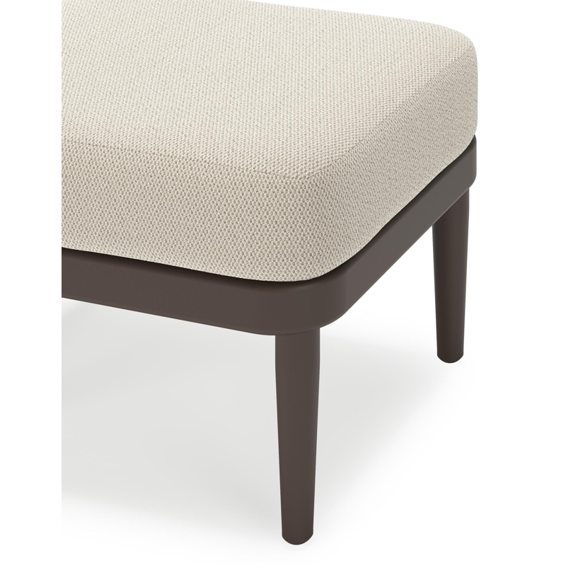 Pouf Orso en aluminium brun foncé et coussins en all weather sunbrella® luxe Lopi Marble