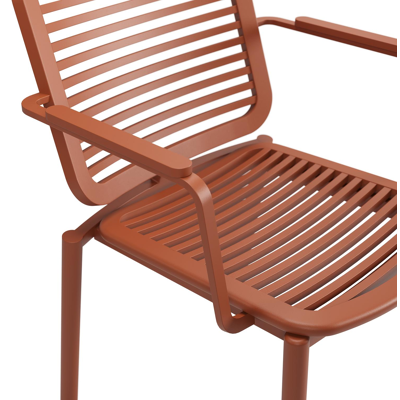 Fano stapelbare tuinstoel in roestbruin aluminium