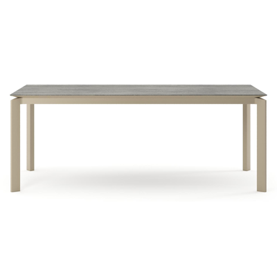 Cirello tuintafel rechthoekig in beige aluminium en volkeramiek Aspen Grey - L 200 x B 100 x H 74.5 cm