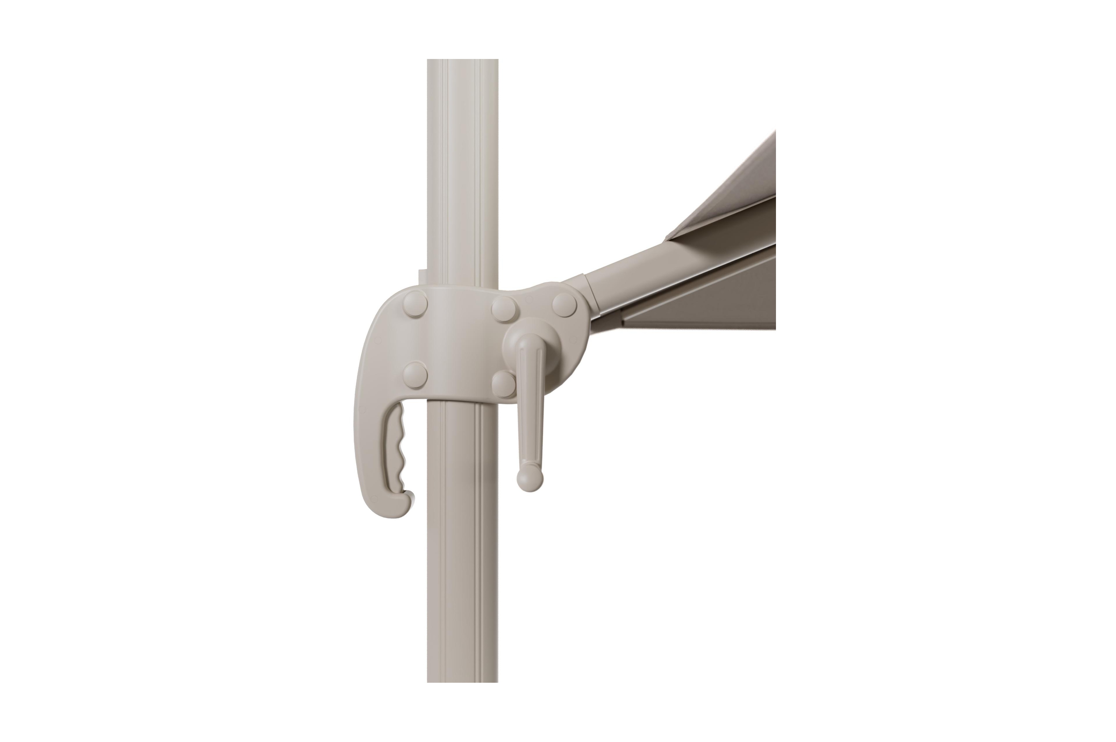 Calpe zweefparasol in beige aluminium met beige weather+ softtouch parasoldoek - L1 270 x L2 270 cm (zonder voet)