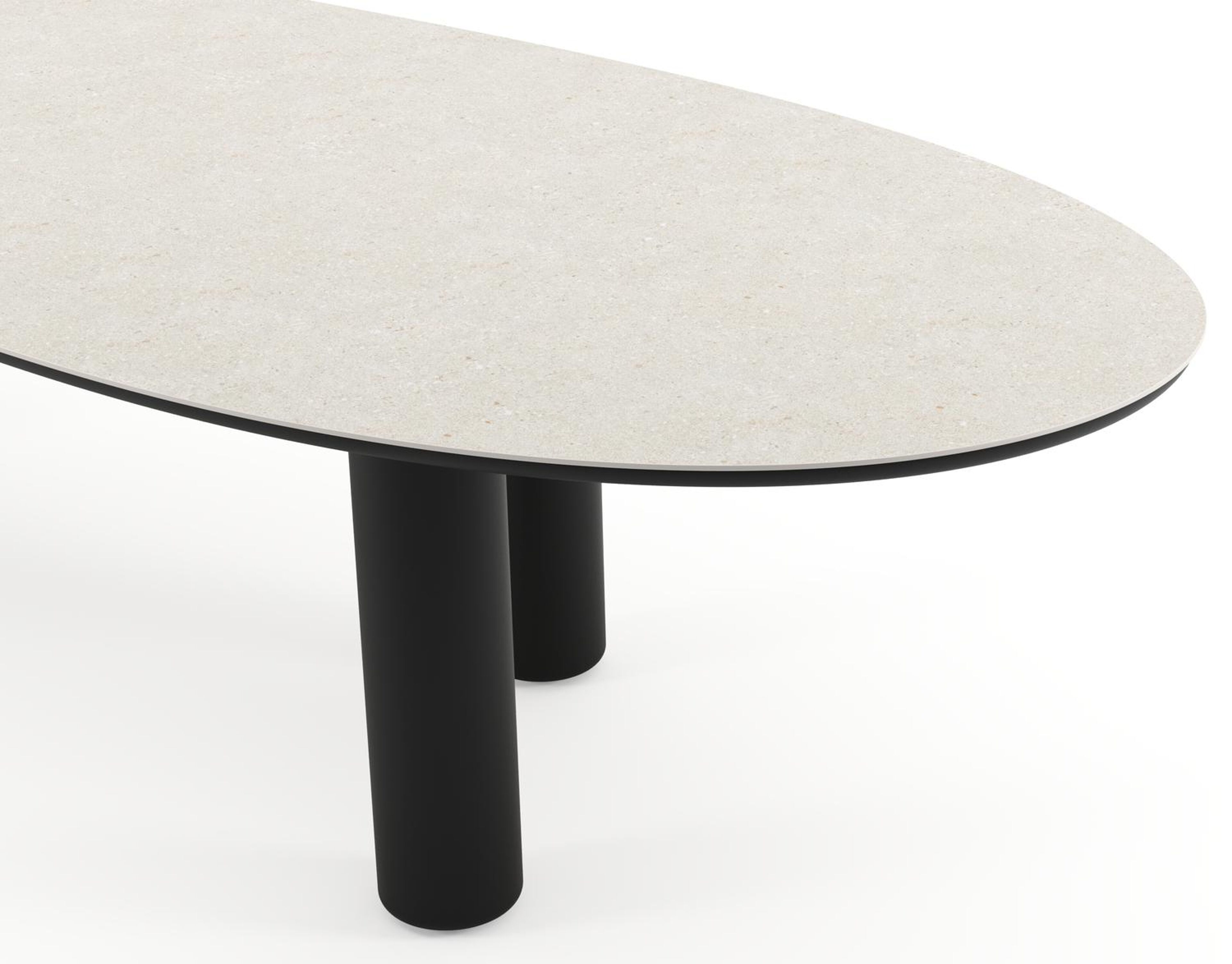Amico tuintafel organisch in zwart aluminium en volkeramiek Shilin - L 320 x B 120 x H 74 cm