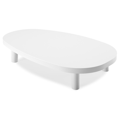 Donato loungetafel in wit aluminium en volkeramiek arctic white - L 151 x B 90 x H 25 cm
