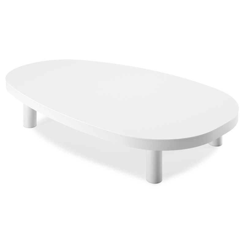 Donato loungetafel in wit aluminium en volkeramiek arctic white - L 151 x B 90 x H 25 cm