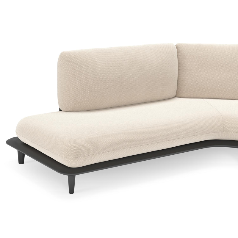 Bomero loungehoek in zwart aluminium met lopi antique all weather sunbrella® luxe kussen