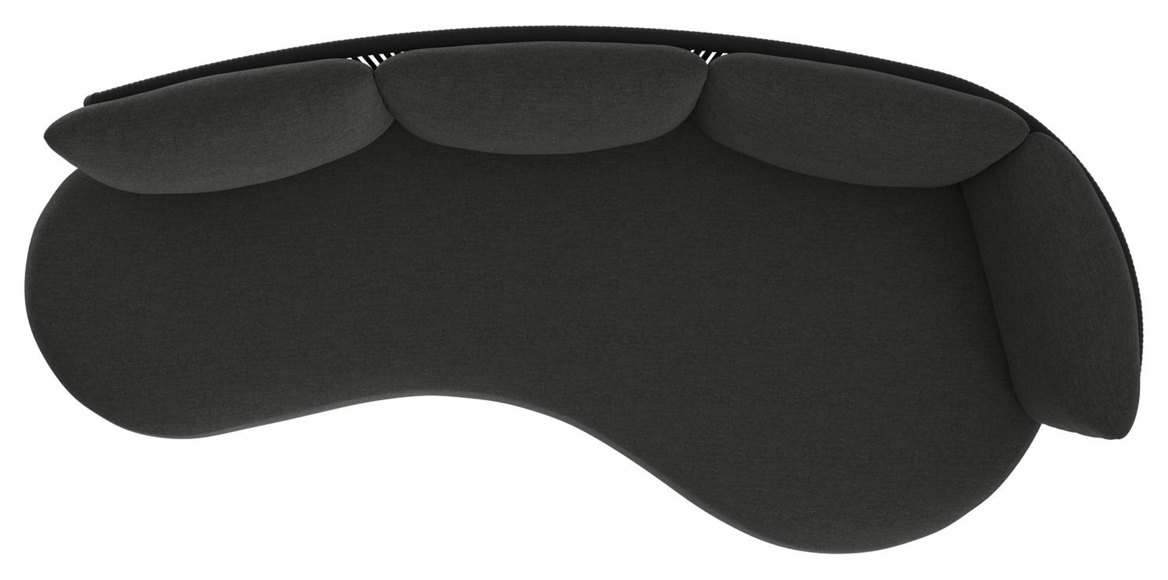 Lomano loungebank in zwart aluminium en zwart verticaal geweven luxe vlakke rope met chartres sooty all weather sunbrella® luxe kussen