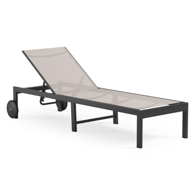 Alba verstelbaar ligbed in zwart aluminium