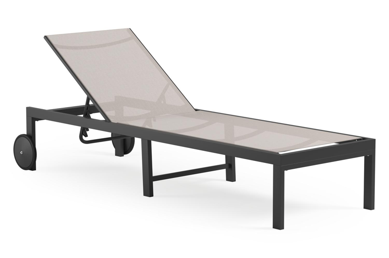 Set van 2 Siena ligbedden in zwart aluminium