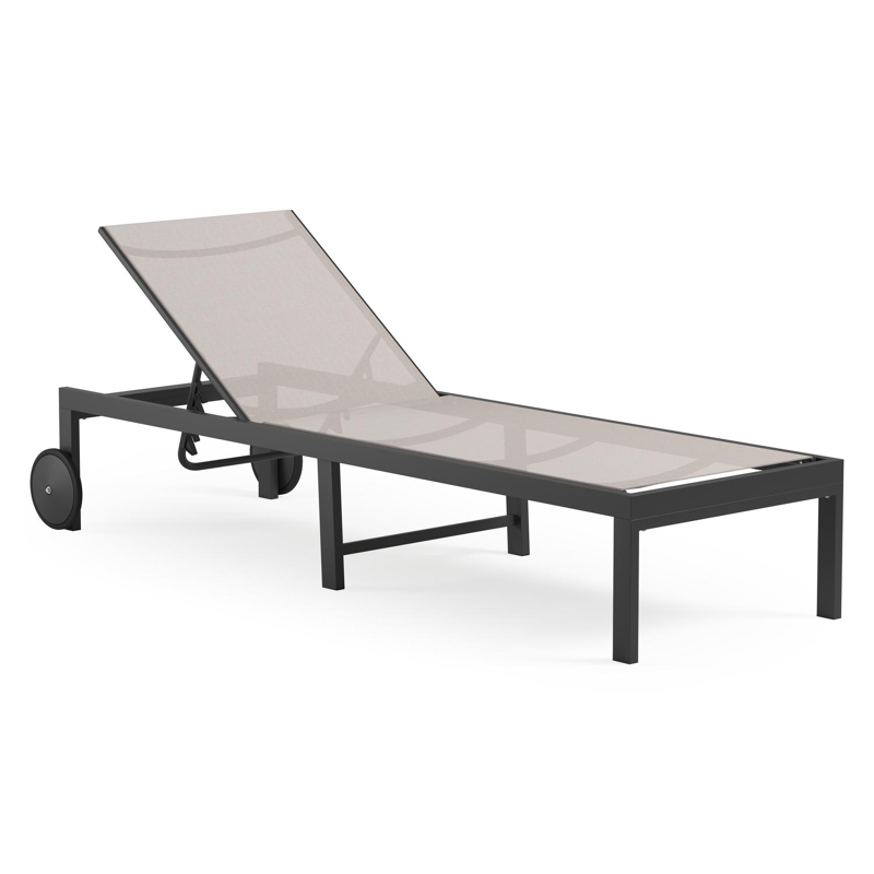 Set van 2 Alba ligbedden in zwart aluminium