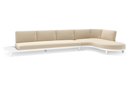 Chaise longue links + 3-zit